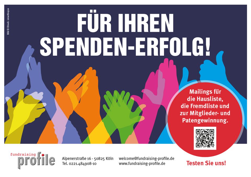 Unsere Anzeige im Fundraiser Magazin 2023